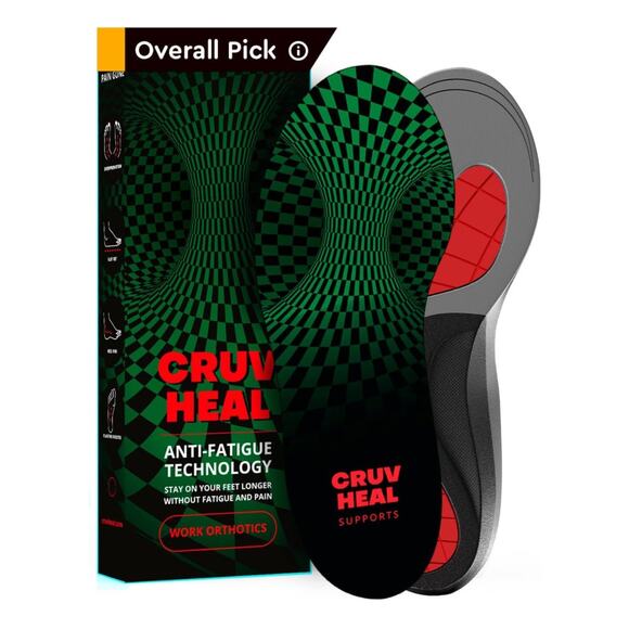 Cruvheal Shoes - Plantar Fasciitis Relief - Shoe Insoles Men Women Medium Arch Support (S) Green